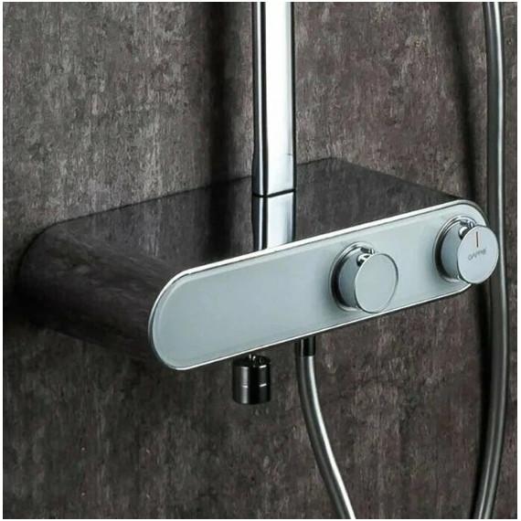 Душевая стойка с термостатом Gappo G2495-1, белый/хром, Цвет производителя: хром - фото 5