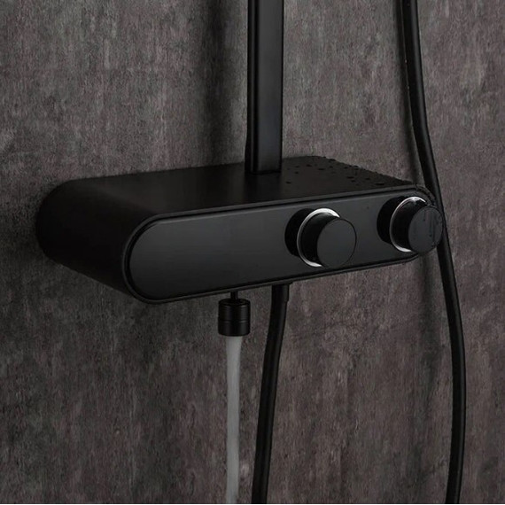 Душевая стойка с термостатом Gappo G2495-2, черный, Цвет производителя: чёрный - фото 3