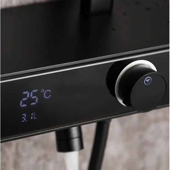 Душевая стойка с термостатом Gappo G2495-2, черный, Цвет производителя: чёрный - фото 4