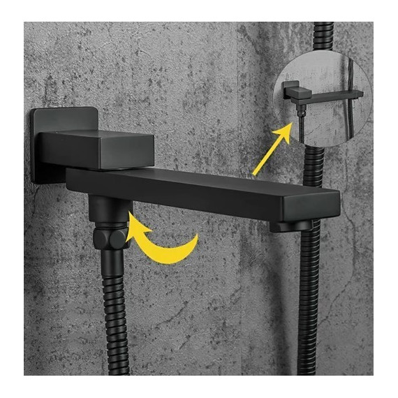 Душевая система для ванны Gappo G7117-6, черный - фото 6