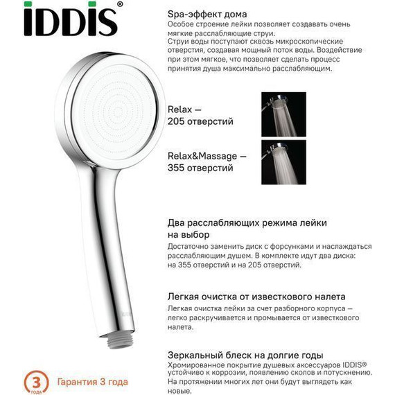 Ручной душ Iddis SpaHome SPA1F00i18 - фото 6