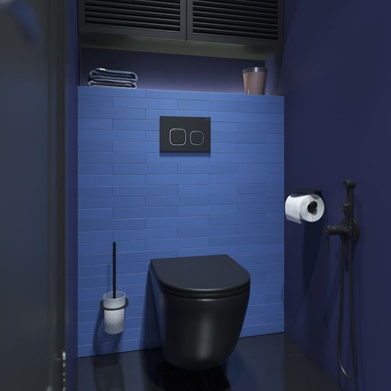 Кнопка смыва Iddis Unifix UNI04BCi77, чёрный матовый - фото 2