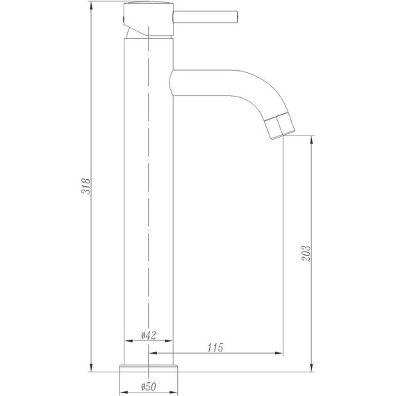 Смеситель для раковины высокий Abber Wasser Kreis AF8111B, черный матовый, Цвет производителя: чёрный матовый - фото 3