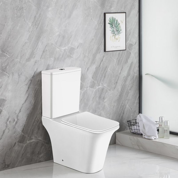 Унитаз-компакт безободковый Azario Avero AZ-1213A с крышкой микролифт - фото 2