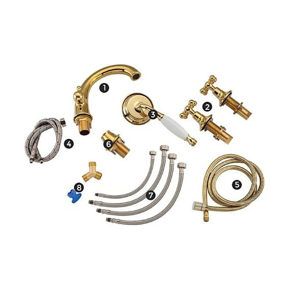 Смеситель для ванны Gappo G1189-4, бронза - фото 8