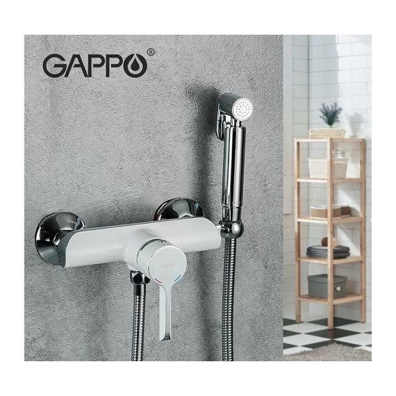 Набор для гигиенического душа Gappo G2003-8, белый/хром - фото 2