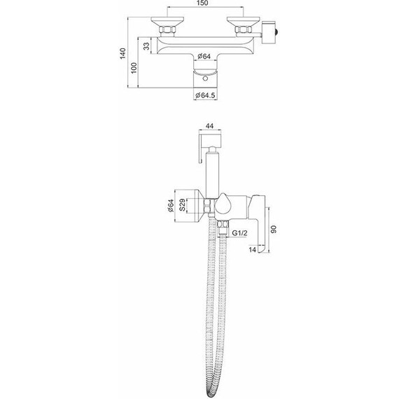 Набор для гигиенического душа Gappo G2003-8, белый/хром - фото 3