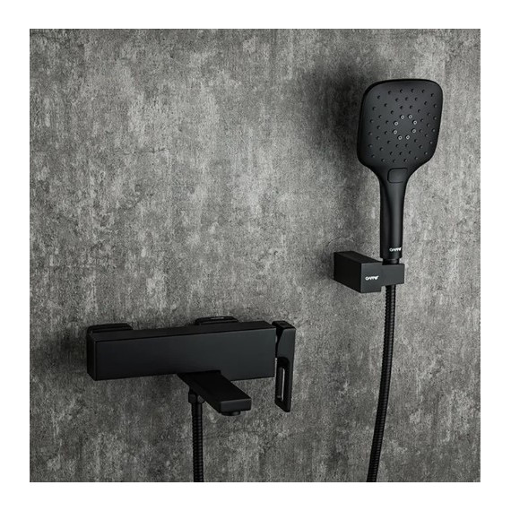 Смеситель для ванны с гарнитуром Gappo G3217-6, черный - фото 2