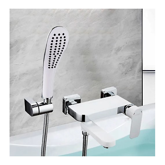 Смеситель для ванны с душевым гарнитуром Gappo G3248, белый/хром - фото 2