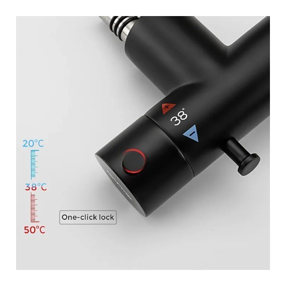 Набор для гигиенического душа с термостатом Gappo G7290-6, черный - фото 4