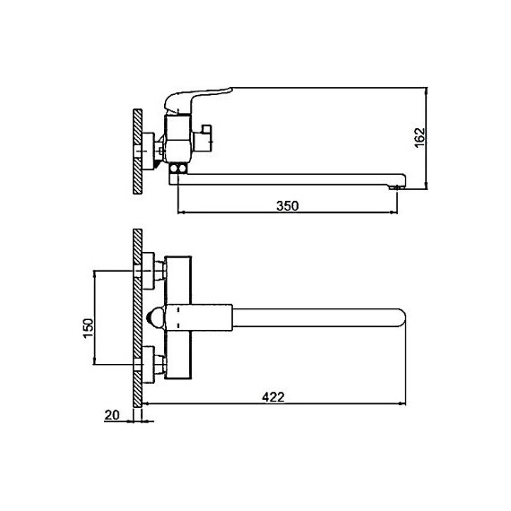 Смеситель для ванны с душевым гарнитуром Gappo Aventador G2250, черный/хром - фото 10