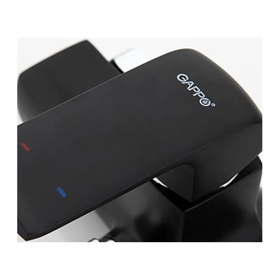 Смеситель для ванны с душевым гарнитуром Gappo Aventador G2250, черный/хром - фото 4