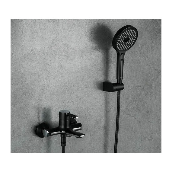 Смеситель для ванны с душевым гарнитуром Gappo G3203-6, черный/хром - фото 2