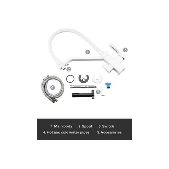 Смеситель для кухни Gappo G4317-8, белый/хром - фото 7