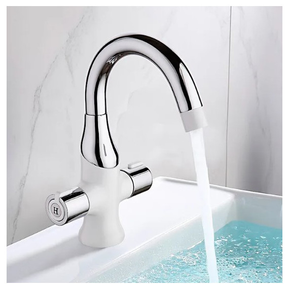 Смеситель для раковины Gappo Stella G1049, белый/хром - фото 2