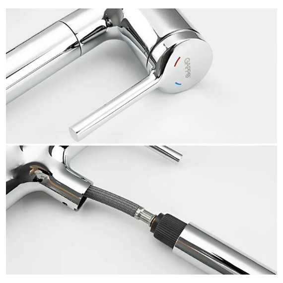 Смеситель для раковины с выдвижным изливом Gappo G1052-70 - фото 7