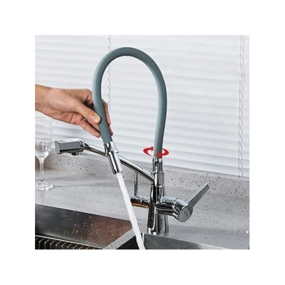 Смеситель для кухни Gappo G4398-17, серый/хром - фото 3