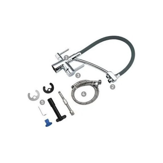 Смеситель для кухни Gappo G4398-17, серый/хром - фото 6