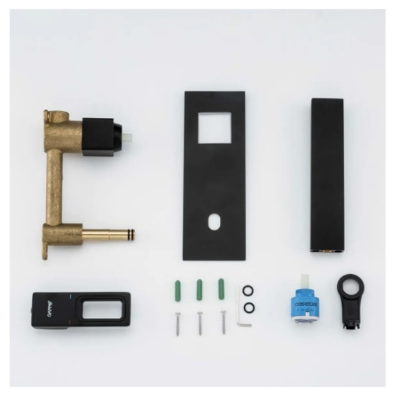 Смеситель для раковины настенный Gappo Futura G1017-16, черный - фото 9