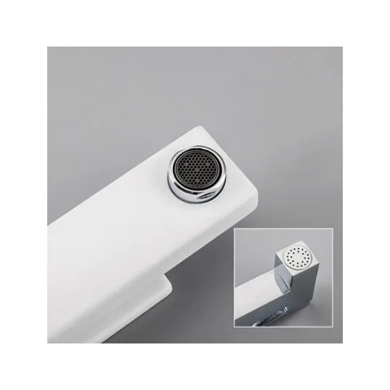 Смеситель для раковины с гигиеническим душем Gappo Futura G1017-1, белый/хром - фото 5