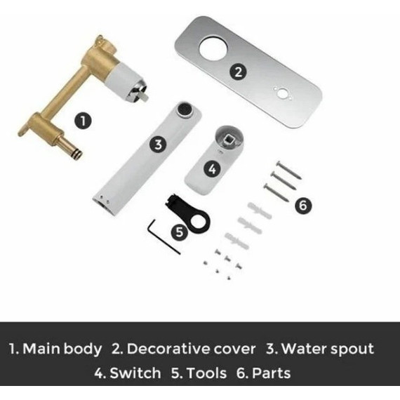 Смеситель для раковины настенный Gappo G1048-22, белый/хром - фото 6