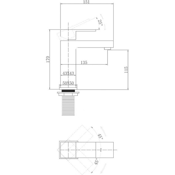Смеситель для раковины Abber Daheim AF8210B, черный матовый, Цвет производителя: чёрный матовый - фото 4