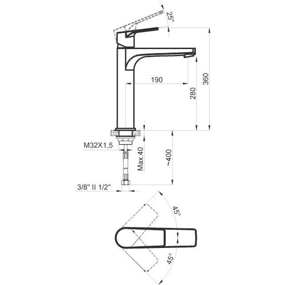 Смеситель для раковины высокий Azario Viano AZ-15834551, Цвет производителя: хром - фото 2