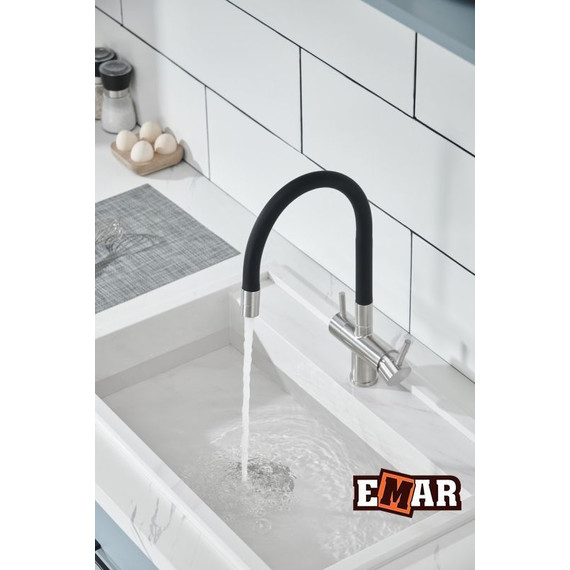 Смеситель для кухни Emar ЕС - 3015 Satin, Цвет производителя: satin - фото 11