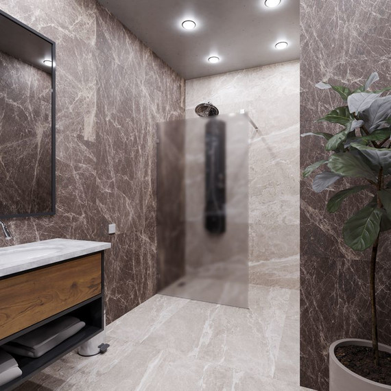 Душевая перегородка Радомир Walk-in 100 см (стекло 8 мм) с кронштейном в комплекте, хром/матовое - фото 2