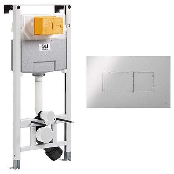 Инсталляция для унитаза Oli 120 Sanitarblock pneumatic 879235pKA00 (кнопка хром) - фото 