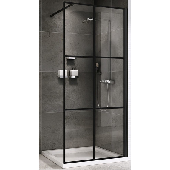 Душевая перегородка Abber Immer Offen 120 см AG62120B, черный/прозрачное - фото 2