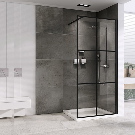 Душевая перегородка Abber Immer Offen 120 см AG62120B, черный/прозрачное - фото 4