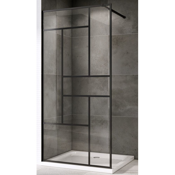 Душевая перегородка Abber Immer Offen 120 см AG63120B, черный/прозрачное - фото 2