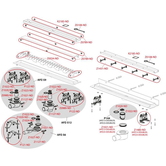 Трап Alcadrain 65 см APZ13-DOUBLE9-650, нержавеющая сталь (AG071401650) (под плитку), Цвет производителя: хром, Размер трапа: 650 - фото 3