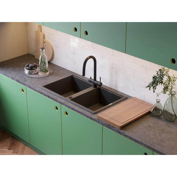 Кухонная мойка Omoikiri Tedori 86-2 DC 4993928, тёмный шоколад, Цвет производителя: тёмный шоколад - фото 2