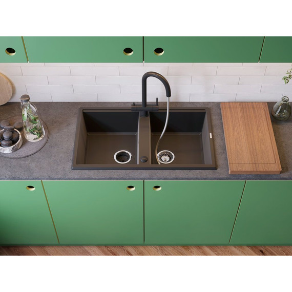 Кухонная мойка Omoikiri Tedori 86-2 DC 4993928, тёмный шоколад, Цвет производителя: тёмный шоколад - фото 3