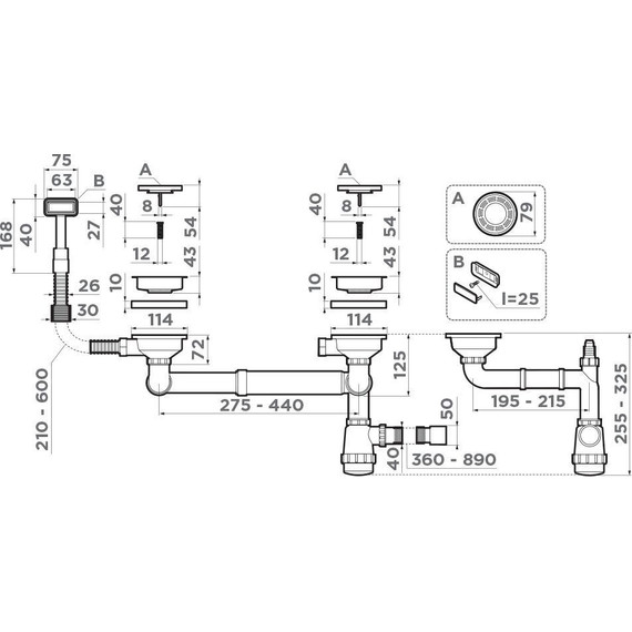 Арматура для кухонной мойки Omoikiri WK-1.5 IN 4956485, нержавеющая сталь - фото 2