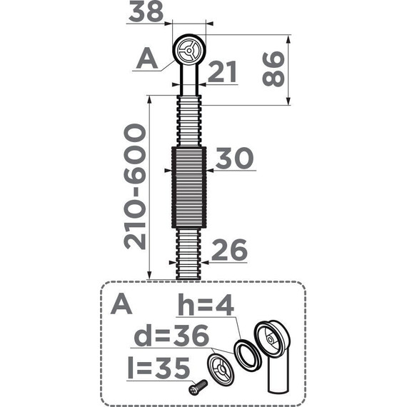Перелив для кухонной мойки Omoikiri OV-1-R AB 4998035, античная латунь - фото 2