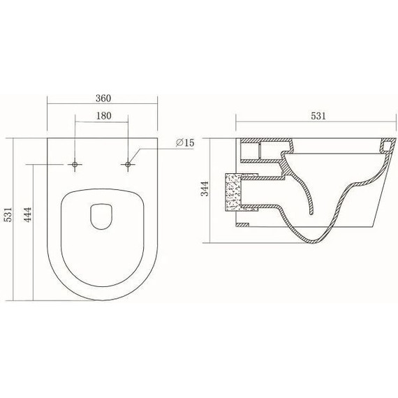 Инсталляция Aquatek Standart 50 INS-0000012 с подвесным унитазом Aquatek Оберон AQ1363W-00 - фото 9