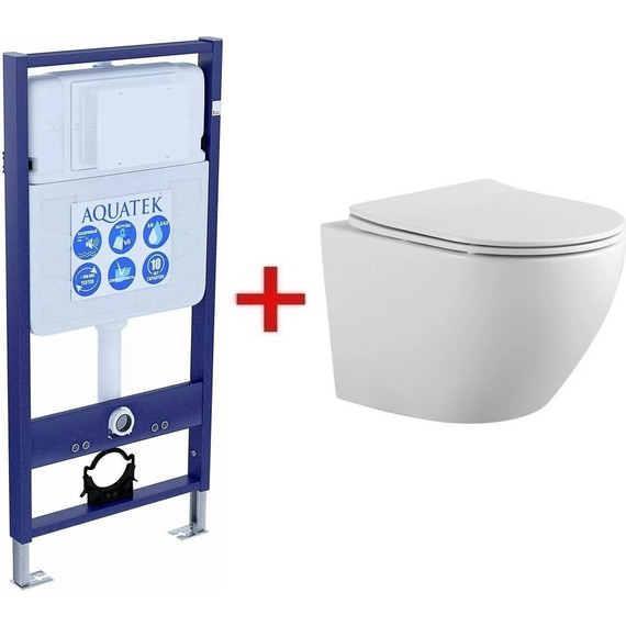 Инсталляция Aquatek Standart 50 INS-0000012 с подвесным унитазом Aquatek Европа AQ1901-00 - фото 