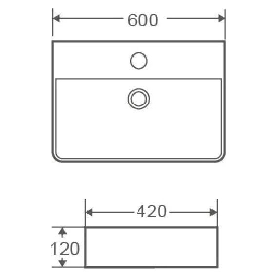 Раковина-чаша Azario 60 см AZ-2173 - фото 3