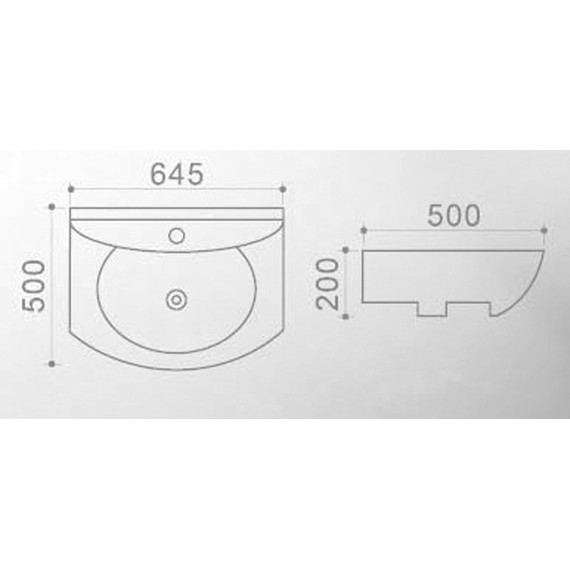 Раковина подвесная Azario 64 см AZ-4196 - фото 3