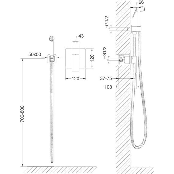 Набор для гигиенического душа Timo Saona 2389/18SM, черное золото - фото 2
