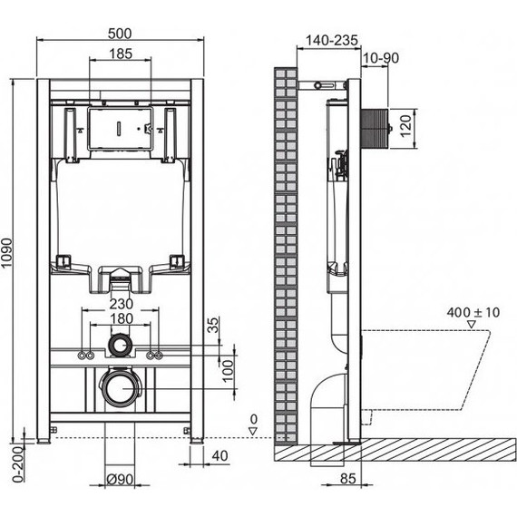 Инсталляция BelBagno BB002-80 с подвесным безободковым унитазом BelBagno Tre BB8001CHR/SC - фото 13