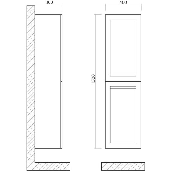 Пенал подвесной Art&Max AM-Platino-1500-2A-SO-TM 40 см, бирюзовый матовый - фото 6