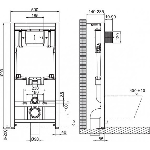 Инсталляция BelBagno BB002-80 с подвесным унитазом BelBagno Due BB3103CHR/SC - фото 11