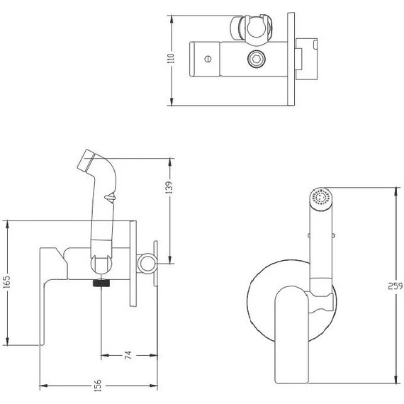 Набор для гигиенического душа Haiba HB55505 - фото 2