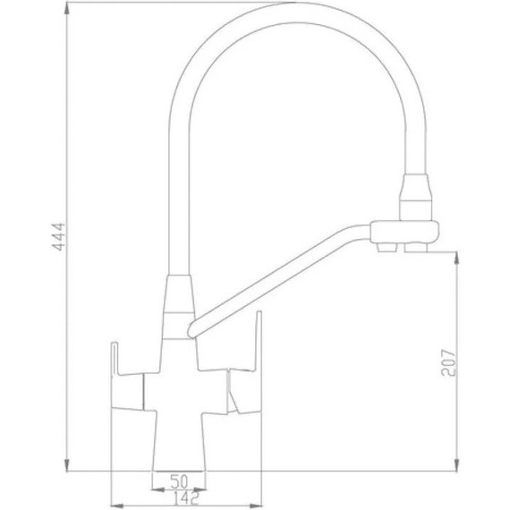 Смеситель для кухни Haiba HB76855-7, чёрный матовый - фото 5