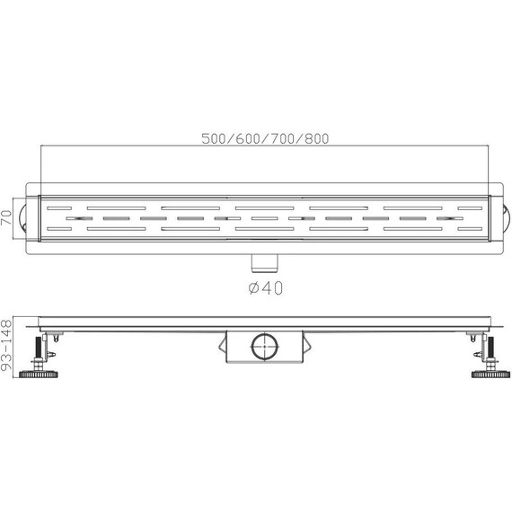 Трап Haiba 70 см HB91700-3, нержавеющая сталь, графит - фото 2