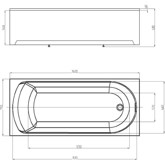 Ванна акриловая Azario Adelina 160x75 см AV.0010160, Размер - мм: 1600х750 - фото 9